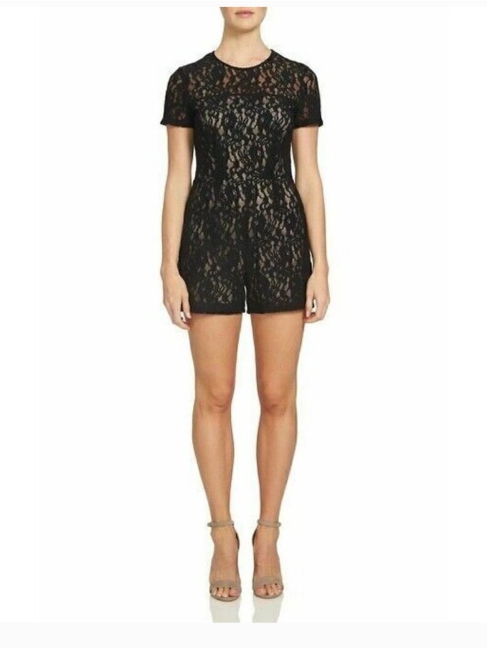 1.STATE game on Black Lace Romper NWT